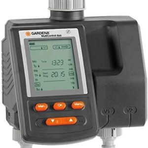 Gardena sterownik nawadniania MultiControl duo: automatyczne zarządzanie nawadnianiem, programowanie na konkretne dni tygodnia, do 3 cykli dziennie, z