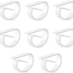 KOMUNJ zestaw 8 plastikowych klipsów do obrusów, idealnych do restauracji, bankietów, wesel, zakończeń szkoły i pikników na świeżym powietrzu (białe)